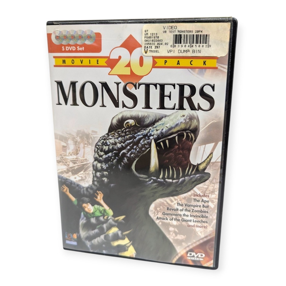 20 Movie Monsters Pack 5 DVD Set Mill Creek Entertainment Horror Sci-Fi Classics